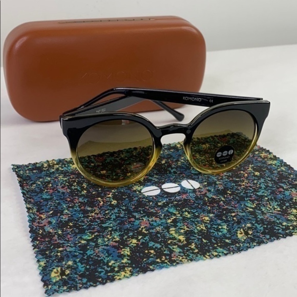 Komono Sunglasses 🕶 Lulu Black Yellow NEW Cat Eye - Picture 4 of 16